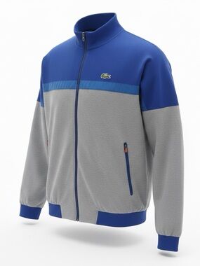 Lacoste Blue and Gray Zip-Up Track Jacket